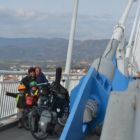 Sur le pont au dessus du golfe de Corinthe