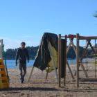 Séchage de tente au soleil