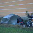 Gélée du matin sur la tente